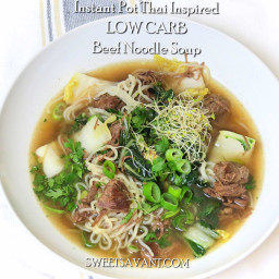 Instant Pot Thai Inspired Low Carb Beef Noodle Soup