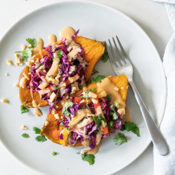 Instant Pot Thai Sweet Potatoes with Peanut Drizzle