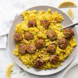 Instant Pot Turkey Meatballs and Yellow Rice