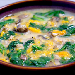 Instant Pot Turkey Soup with Mushrooms, Sweet Potatoes and Spinach