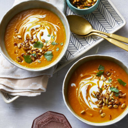 Instant Pot Pumpkin Soup with Candied Pepitas