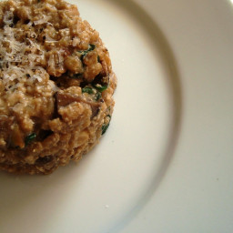 Israeli Couscous Risotto with Spinach and Parmesan Cheese