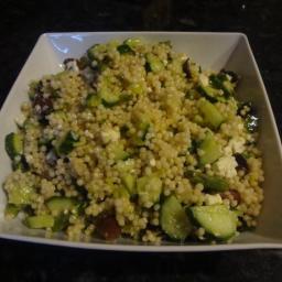 Israeli Couscous Salad With Asparagus, Cucumber, and Olives