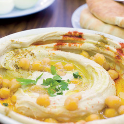 Israeli Hummus with Paprika and Whole Chickpeas