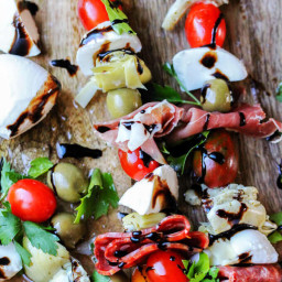 Italian Antipasto Skewers with Balsamic Reduction
