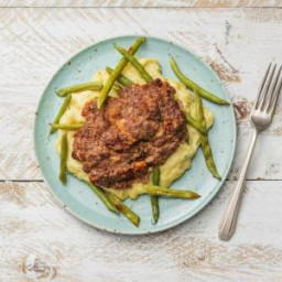 Italian Meatloaf with Sun-Dried Tomatoes, Green Beans, and Garlicky Potatoe
