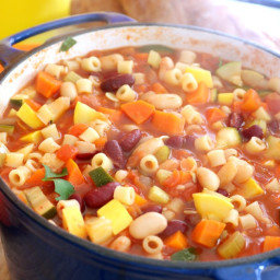 Italian Minestrone Soup with Pasta and Beans