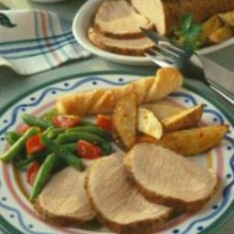 Italian Pork Roast with Roasted Potato Wedges