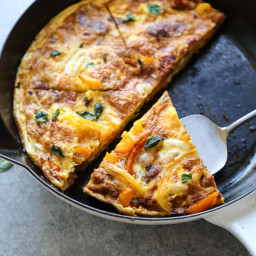 Italian Sausage Frittata Recipe with Peppers and Onions