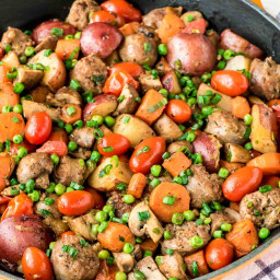 Italian Sausage Skillet with Spring Vegetables