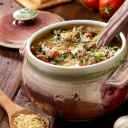 Italian Sausage, Spinach and Orzo Soup