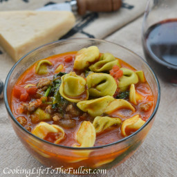 Italian Sausage, Spinach and Tortellini Tomato Soup