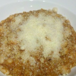 Italian style quinoa with white beans, marinara, and provolone