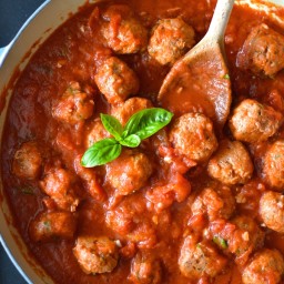 Italian Turkey Meatballs with Quick Tomato Sauce