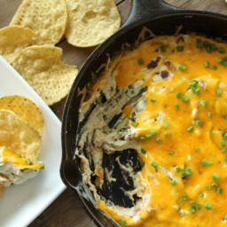 Jalapeno Popper Dip in a Cast Iron Skillet