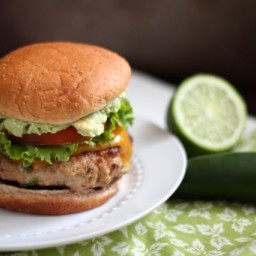 Jalapeno Turkey Burgers with Cheddar and Guacamole