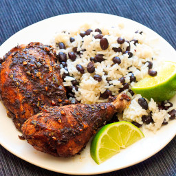Jamaican Jerk Chicken with Coconut Rice and Beans