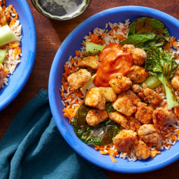 Japanese-Inspired Chicken Bowl with Rice, Bok Choy, & Spicy Gochujang M