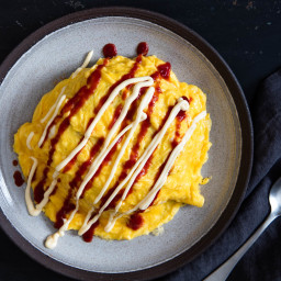 Japanese Omelette-Topped Ketchup Fried Rice With Chicken (Omurice) Recipe