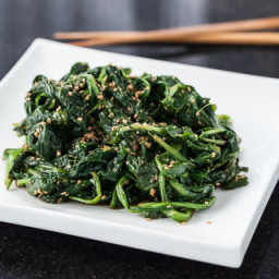 Japanese Sesame Spinach Salad with Dandelion Greens (Goma-ae)