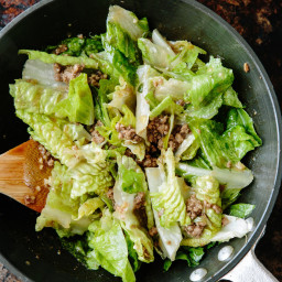 Jeffrey Alford and Naomi Duguid's Lettuce Salad with Hot Beef Dressing