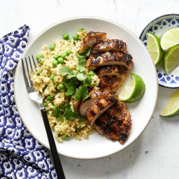Jerk Chicken with Coconut Rice and Peas