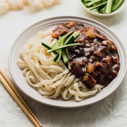 Jjajangmyeon (Korean Noodles in Black Bean Sauce)