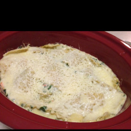 Jodie's and Carla's Crockpot Spinach and Chicken Lasagna