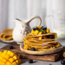 Jowar Crepes With Mangoes