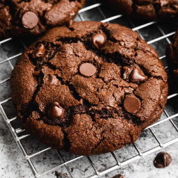Jumbo cookies are all the rage right now and these double Chocolate Cookies