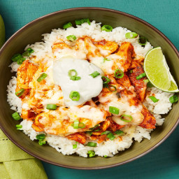 Jumpin’ Jack Chicken Bowls with Rice, Sour Cream & Lime