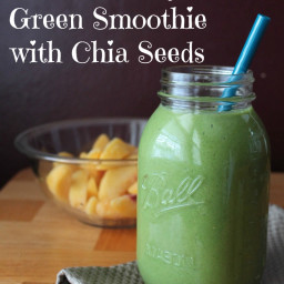 Just Peachy Green Smoothie with Chia Seeds