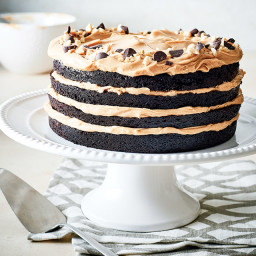 Kahlua Chocolate Cake with Peanut Butter Mousse