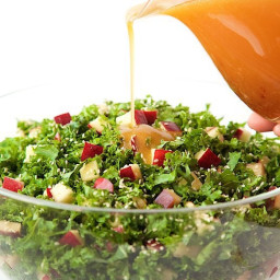 Kale and Apple Salad with Honey Ginger Dressing