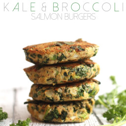 Kale and Broccoli Salmon Burgers