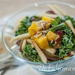 Kale and Fruit Salad with Almond Citrus Dressing