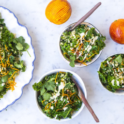 Kale and quinoa salad with orange tahini dressing 