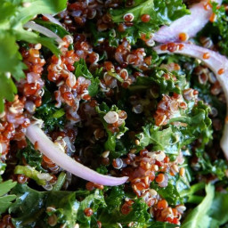 Kale and Red Quinoa Salad with Sesame Dressing