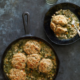 Kale and White Bean Potpie with Chive Biscuits