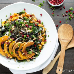 Kale and Wild Rice Salad with Maple Roasted Squash