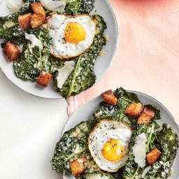Kale Buttermilk Caesar with Frizzled Eggs
