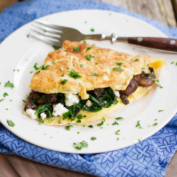 Kale, Goat Cheese and Mushroom Omelet Recipe