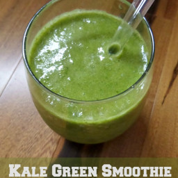 Kale Green Smoothie with Pineapple, Peach and Mango