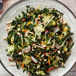 Kale Salad with Brussels Sprouts, Apples, and Hazelnuts Recipe