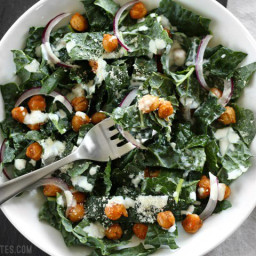 Kale Salad with Cajun Spiced Chickpeas and Buttermilk Dressing