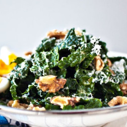 Kale Salad with Walnuts and Soft-Boiled Eggs
