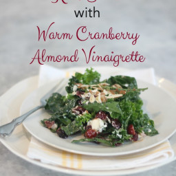 Kale Salad with Warm Cranberry Almond Vinaigrette
