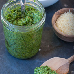 kale, spinach and basil pesto