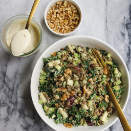 Kale Waldorf Salad with Easy Cashew Dressing