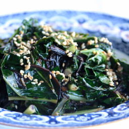 Kale with Seaweed, Sesame and Ginger